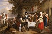 Charles I holding a council of war at Edgecote on the day before the Battle of Edgehill